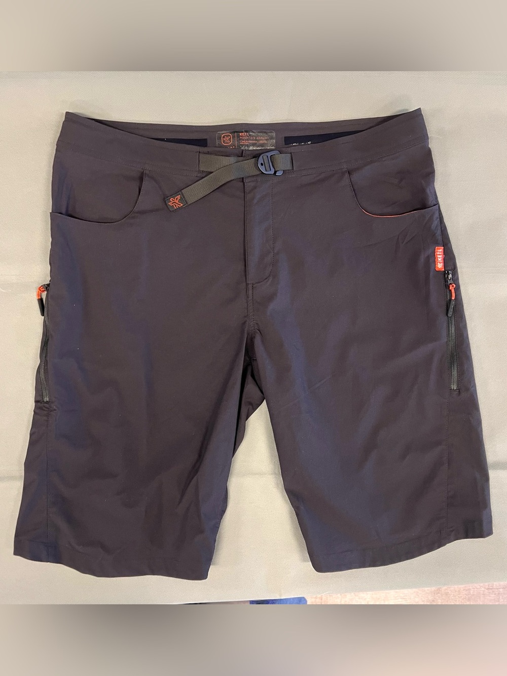 KETL Mountain Shorts Men's XL Black Hiking Performance Belted Inseam- 12"